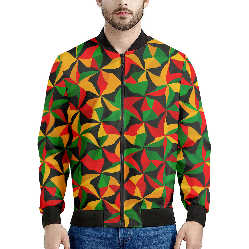 Abstract Reggae Pattern Print Men's Bomber Jacket