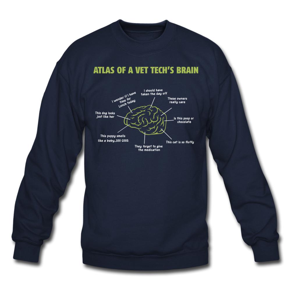 Atlas of a Vet Tech's Brain Crewneck Sweatshirt