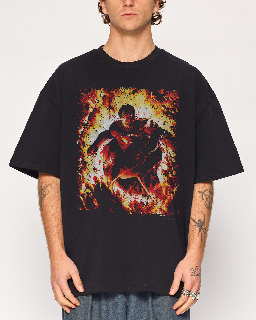 Superman Flaming Oversized Tee
